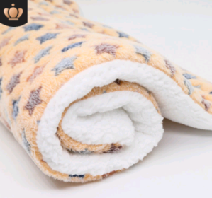 Cute Cat Blankets Dog Pet Mat (Option: Beige starry sky-S50x30)
