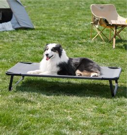 Made4Pets Large Dog Outdoor Adjustable Pet Bed With Buckle Legs, Washable Mesh Cover, Non-Slip Feet, Durable And Bite-Resistant, Suitable For Indoor A (Option: GreyL)