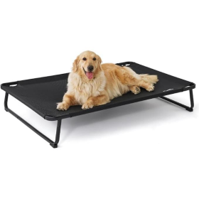 Made4Pets Large Dog Outdoor Adjustable Pet Bed With Buckle Legs, Washable Mesh Cover, Non-Slip Feet, Durable And Bite-Resistant, Suitable For Indoor A (Option: BlackL)
